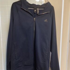 Adidas Dark Blue Full-Zip Hoodie